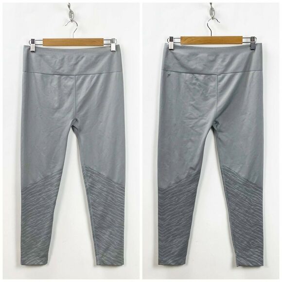 2/$30 Fabletics Large Grey Zebra High-Waisted Seamless Leggings - Picture 1 of 7